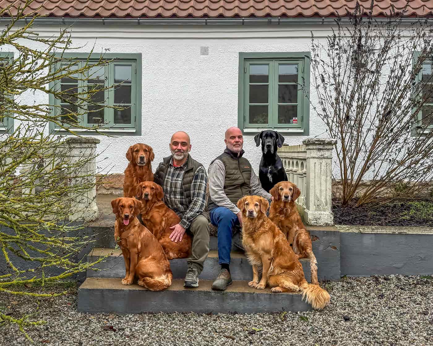 Thomas och Jonas med hundarna